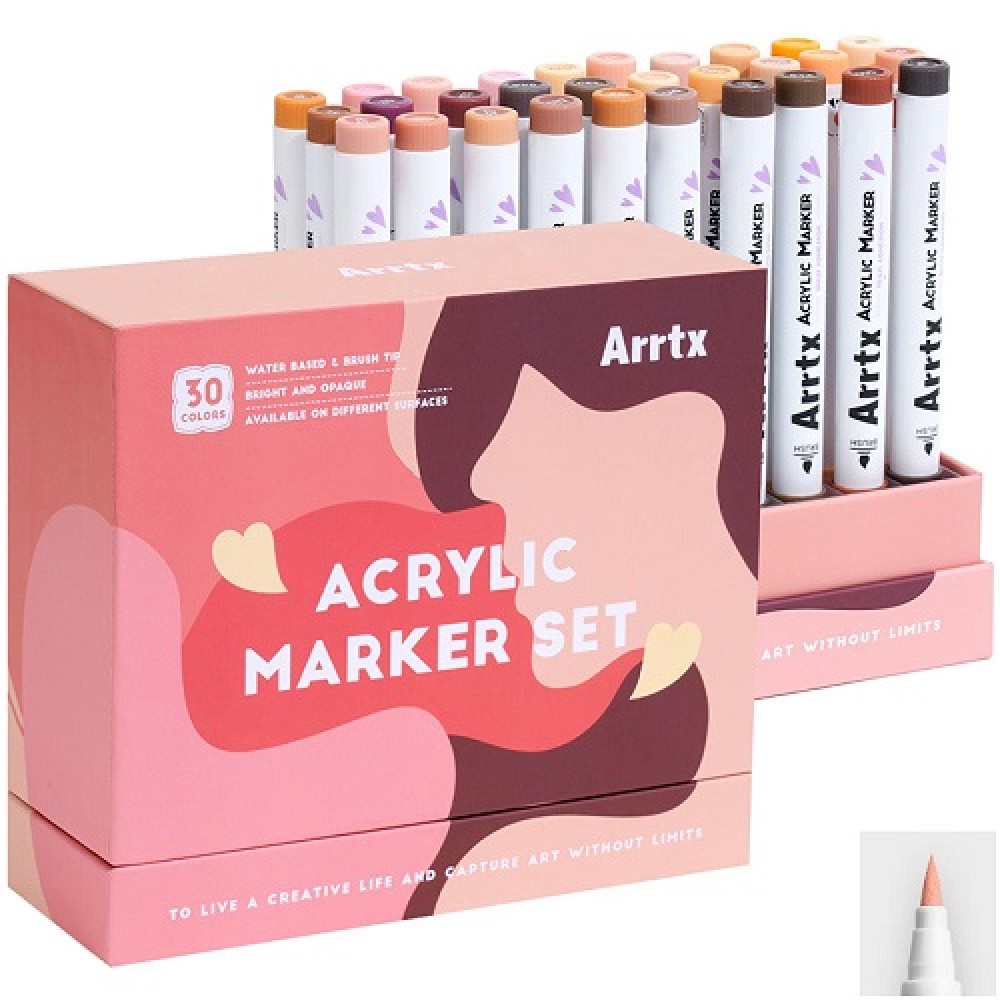 Acrylic Marker Pens ARRTX 30C, 30 Colours, Skin Tone